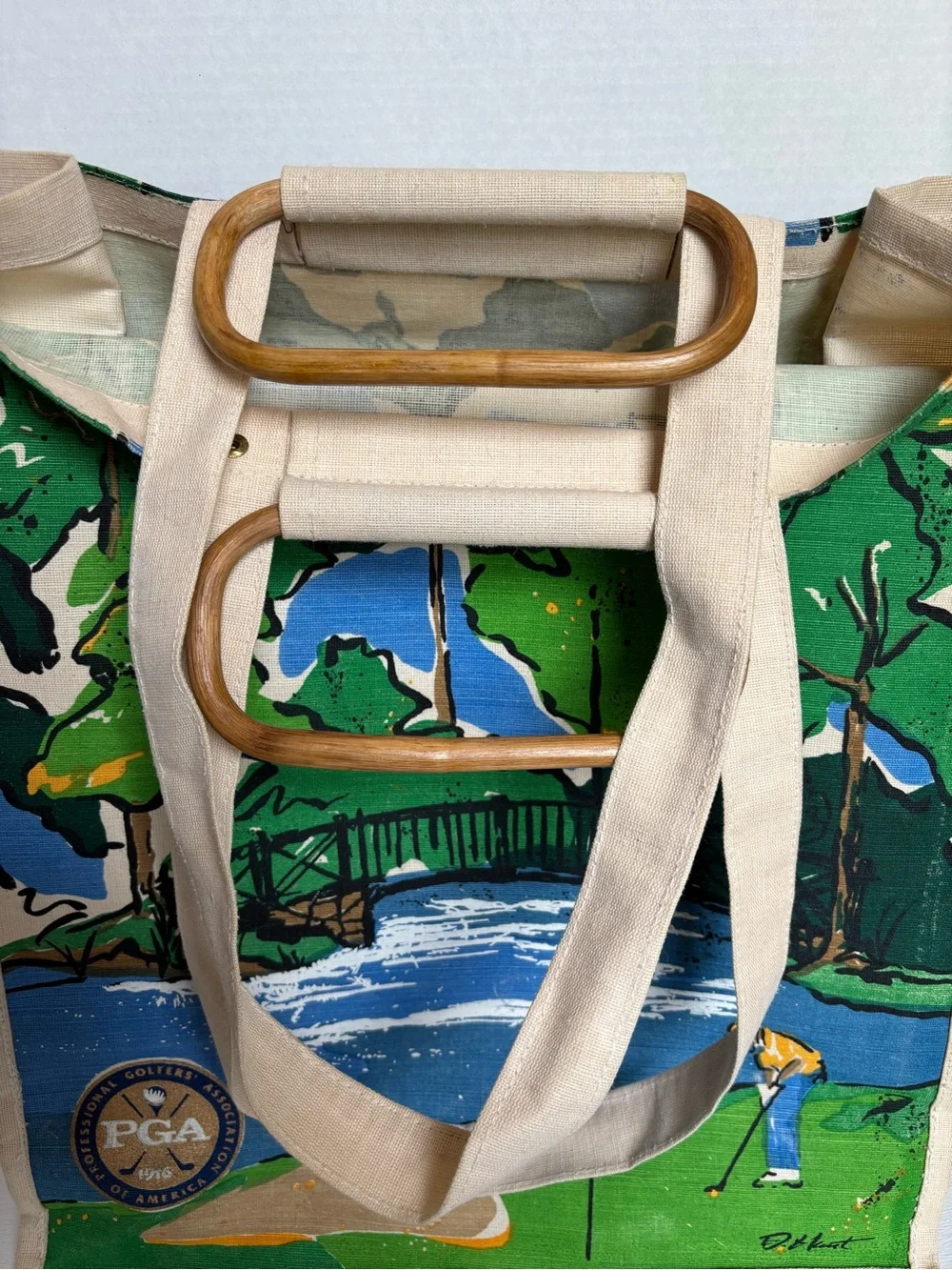 Vintage PGA Tour Canvas golf tote bag with 1916 PGA Championship logo - Picture 3 of 6